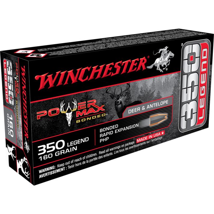 Winchester Ammo X3501BP Power Max Bonded350Legend 160gr Bonded Rapid Expansion PHP 20 Per Box/10 Case