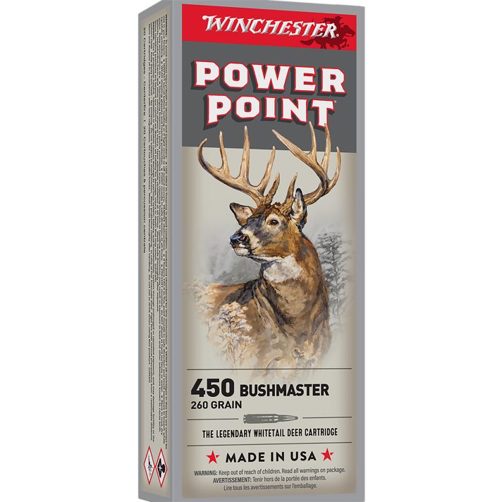 Winchester Ammo X4501 Power-Point450Bushmaster 260gr 20 Per Box/10 Case