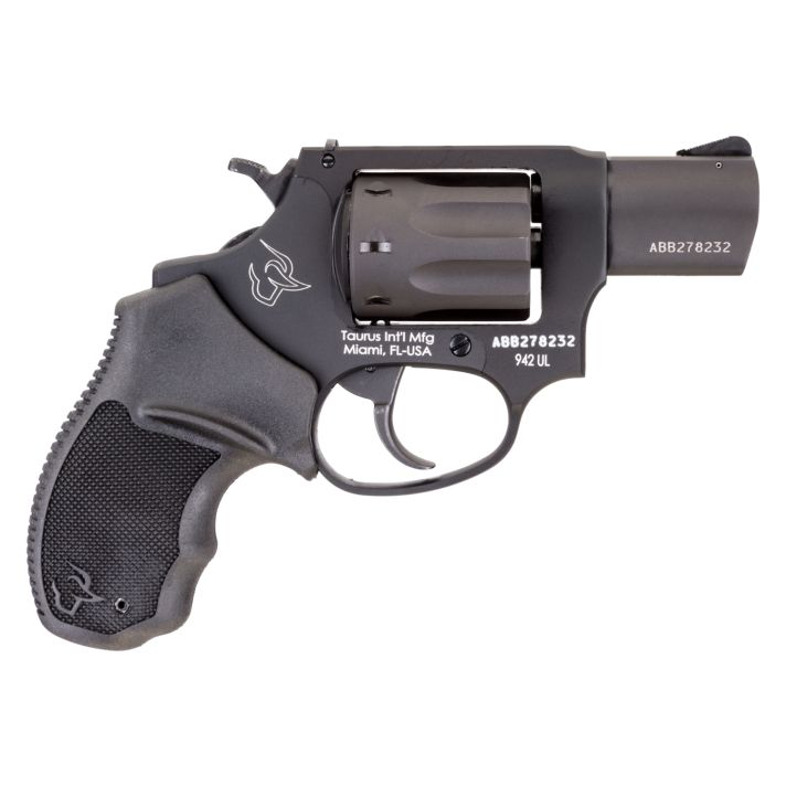 Taurus 2942021UL 942 Ultra-Lite 22 LR 8rd 2" Matte Black Finish Barrel, Matte Black Finish Cylinder, Black Anodized Finish Aluminum Frame & Finger Grooved Black Polymer Grip