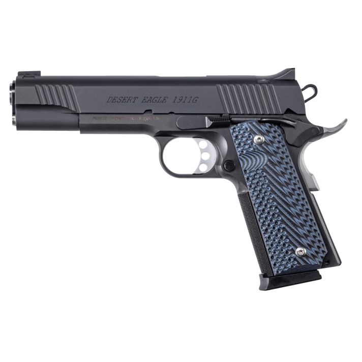 Magnum Research DE1911G10 1911 G 10mm Auto Caliber with 5.01" Barrel, 8+1 Capacity, Overall Matte Black Finish Carbon Steel, Beavertail Frame, Serrated Slide & Black/Gray G10 Grip