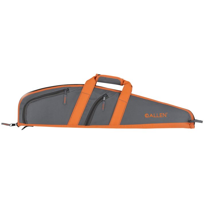 Allen 31732 Springs Compact Youth Rifle Case Fits Scoped Rifles Up To 32", Gray w/Orange Trim, Nylon Lining, Padded Handle, 2 Accessory Pockets