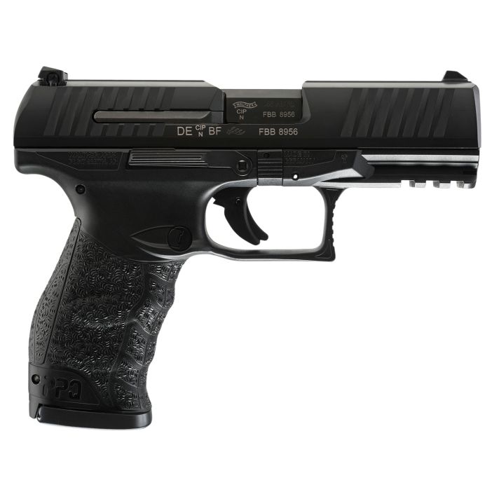 Walther Arms 2807076 PPQ M2 45 ACP 12+1 4.25" Black Steel Barrel, Matte Black Tenifer Serrated Steel Slide, Black Polymer Frame w/Picatinny Rail, Black Finger Grooved Grip, 3 Auto Safety
