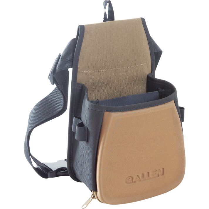 Allen 8303 Eliminator Basic Double Compartment Shooting Bag Black w/Tan Accents, Elastic Loops, Side Pockets & Molded Components 7" x 4.75" x 12" Exterior Dimensions