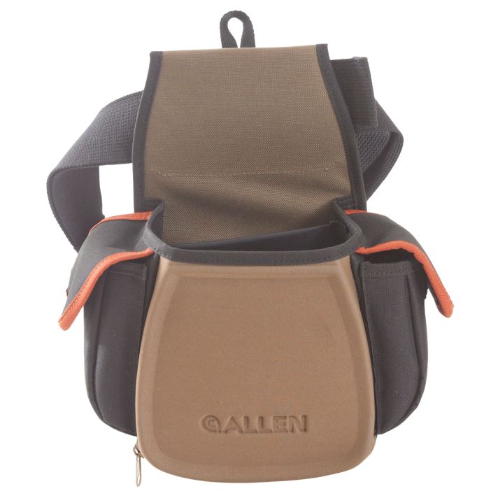 Allen 8306 Eliminator Pro Double Compartment Shooting Bag Black w/Coffee & Copper Accents, Elastic Loops, Side Pockets & D-Ring 7" x 4.75" x 12" Exterior Dimensions