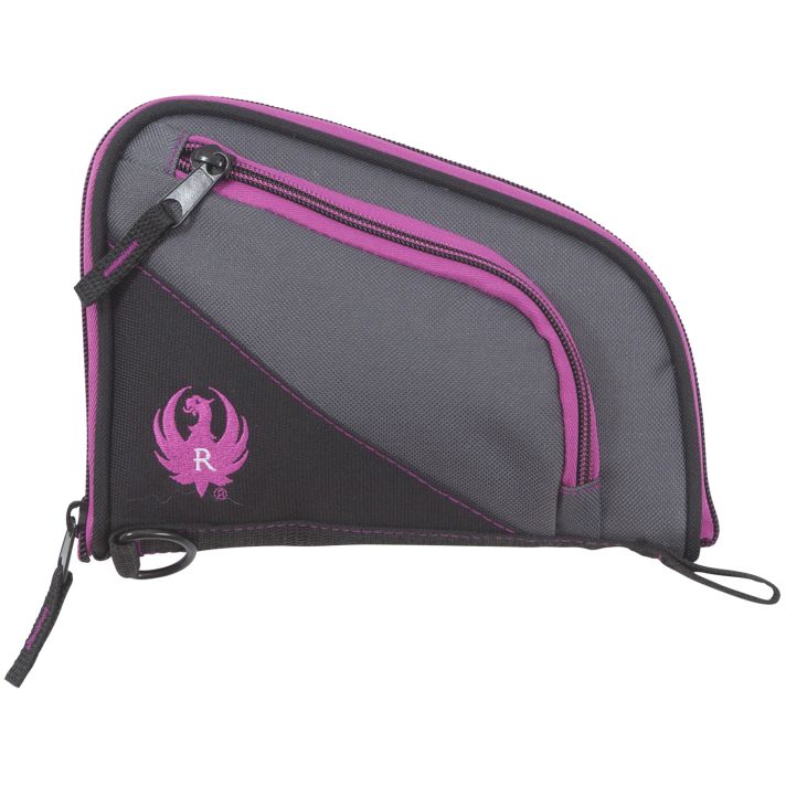 Ruger 27409 Tucson Women's Handgun Case Black/Gray Orchid Accents Lockable Zippers 8