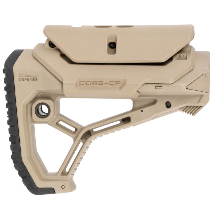FAB Defense FXGLCORECPT GL-CoreButtstock for AR-15/ M4 w/Adjustable Cheek-Rest Flat Dark Earth Fiberglass Reinforced Polymer