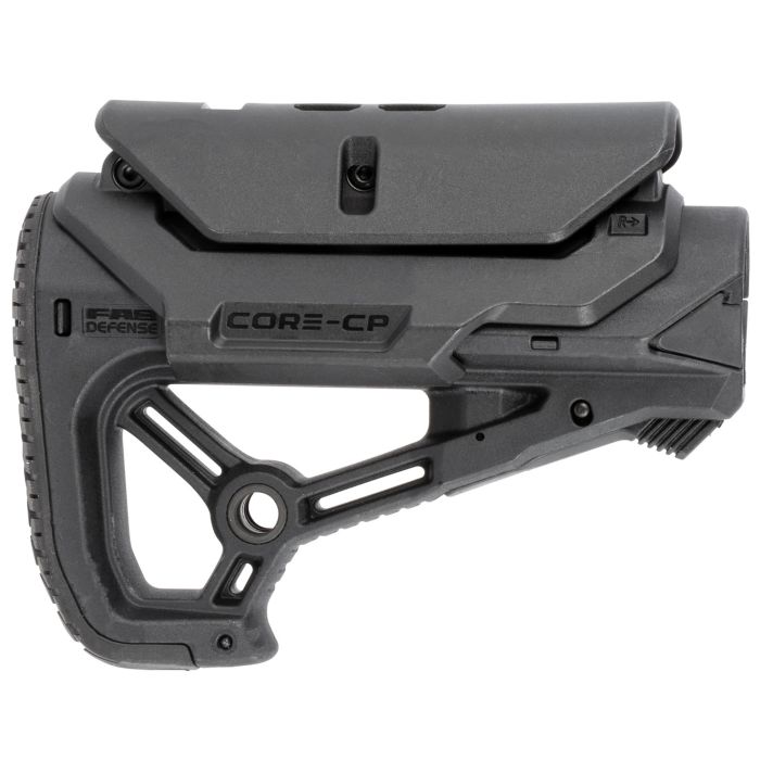 FAB Defense FXGLCORESCP GL-Core S CP CQB Optimized Combat Buttstock w/Adjustable Cheek-Rest for AR-15/ M4 Black Fiberglass Reinforced Polymer