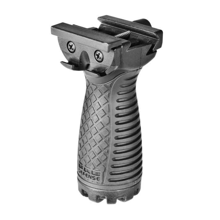 FAB Defense FXRSGB RSG Stout Grip Ribbed Black Polymer with Rubber Overmold