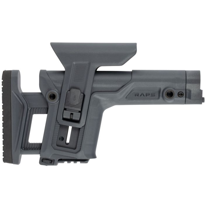 FAB Defense FXRAPSGR RAPS Rapid Adjustment Precision Stock Integrated Cheek-Rest & Adjustable LOP Ambidextrous 1Latch System Gray Polymer