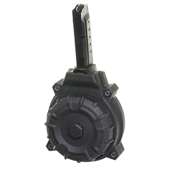 ProMag DRMA15 Standard50rd Drum 9mm Luger Fits S&W M&P Shield Black DuPont Zytel Polymer