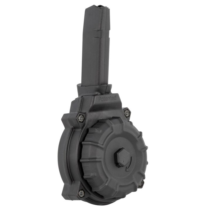ProMag DRMA20 Standard50rd Drum 9mm Luger Compatible w/Glock 43X/48 Black DuPont Zytel Polymer