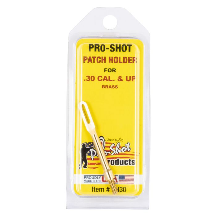 Pro-Shot PH30 Brass Patch Holder.30 - .50 Cal Rifle/Pistol #8-32" Thread Brass