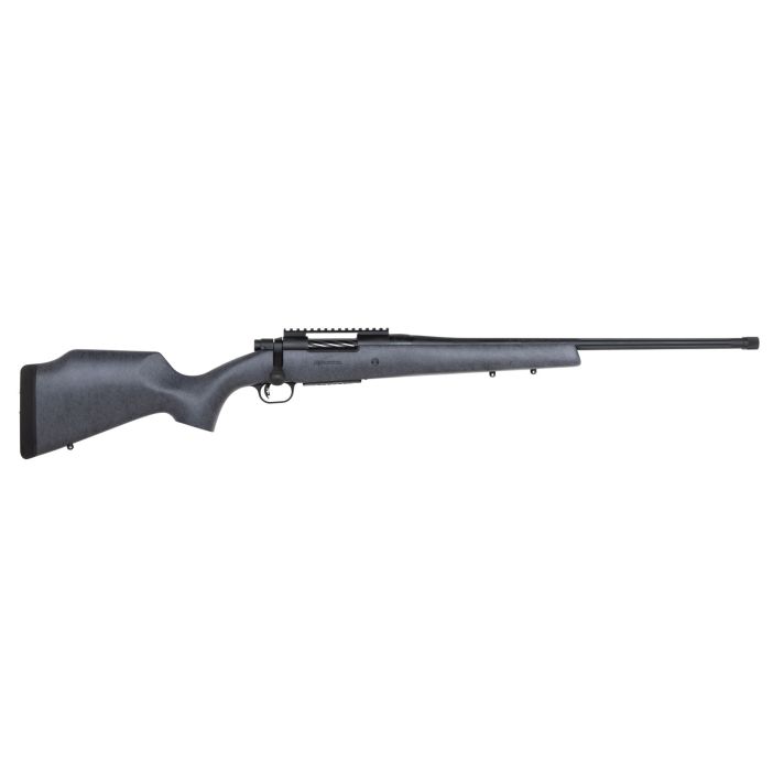 Mossberg 28101 Patriot Long Range Hunter 308 Win Caliber with 5+1 Capacity, 22" Barrel, Threaded/Fluted Matte Blued Metal Finish & Sniper Gray Fixed Monte Carlo Stock Right Hand (Full Size)