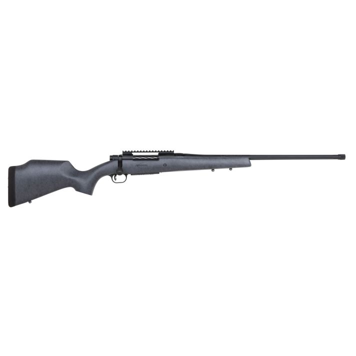 Mossberg 28102 Patriot Long Range Hunter 300 Win Mag Caliber with 3+1 Capacity, 24" Threaded/Fluted Barrel, Matte Blued Metal Finish & Sniper Gray Fixed Monte Carlo Stock Right Hand (Full Size)