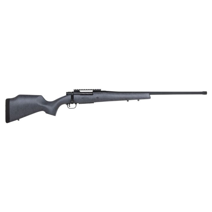 Mossberg 28104 Patriot Long Range Hunter 6.5 PRC Caliber with 4+1 Capacity, 24" Threaded/Fluted Barrel, Matte Blued Metal Finish & Sniper Gray Fixed Monte Carlo Stock Right Hand (Full Size)