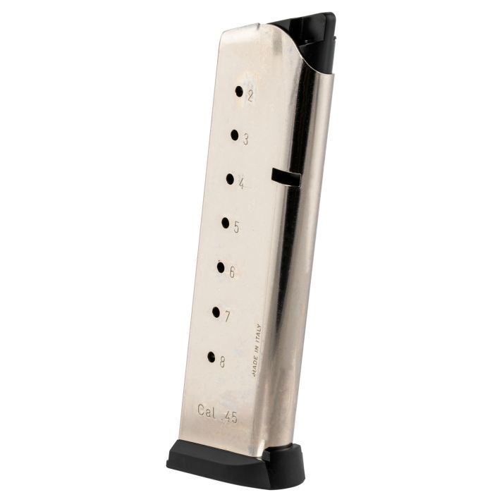 Mec-Gar MGCG4508NPF Standard8rd 45 ACP Fits 1911 Government Nickel Stainless Steel