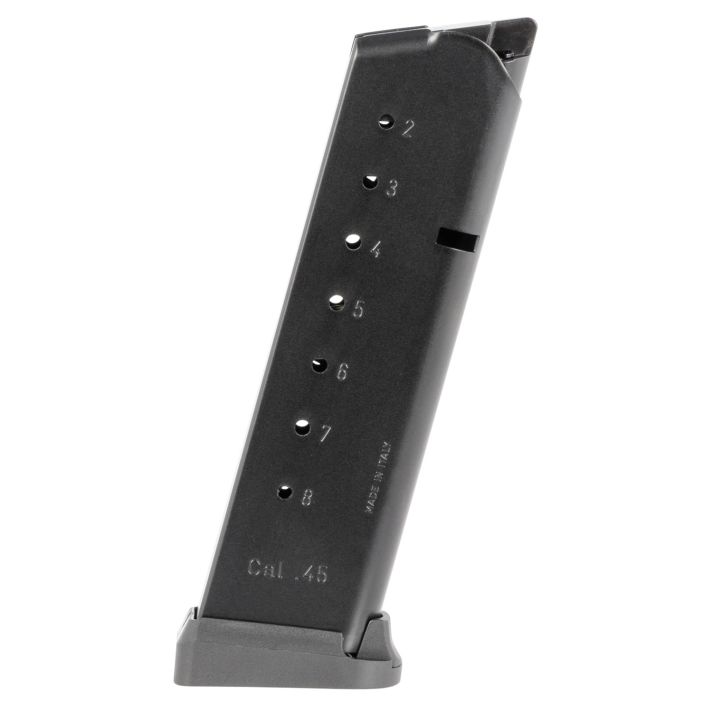 Mec-Gar MGCG4508MATCH Standard8rd Detachable w/Match Grade Floor Plate 45 ACP Fits 1911 Government Blued w/Anti-Friction Coating Carbon Steel