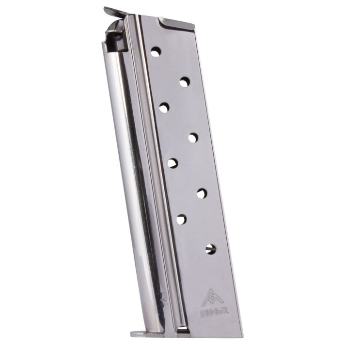 Mec-Gar MGCGGOV10N StandardNickel Detachable 8rd 10mm Auto for 1911 Government