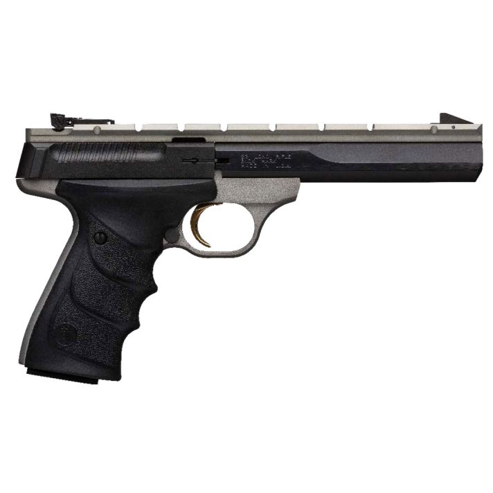 Browning 051564490 Buck Mark Contour 22 LR 10+1 5.50" Contoured Barrel, Matte Black Optic Ready/Serrated Steel Slide, Gray Anodized Aluminum Frame, Black Ultragrip RX Grips