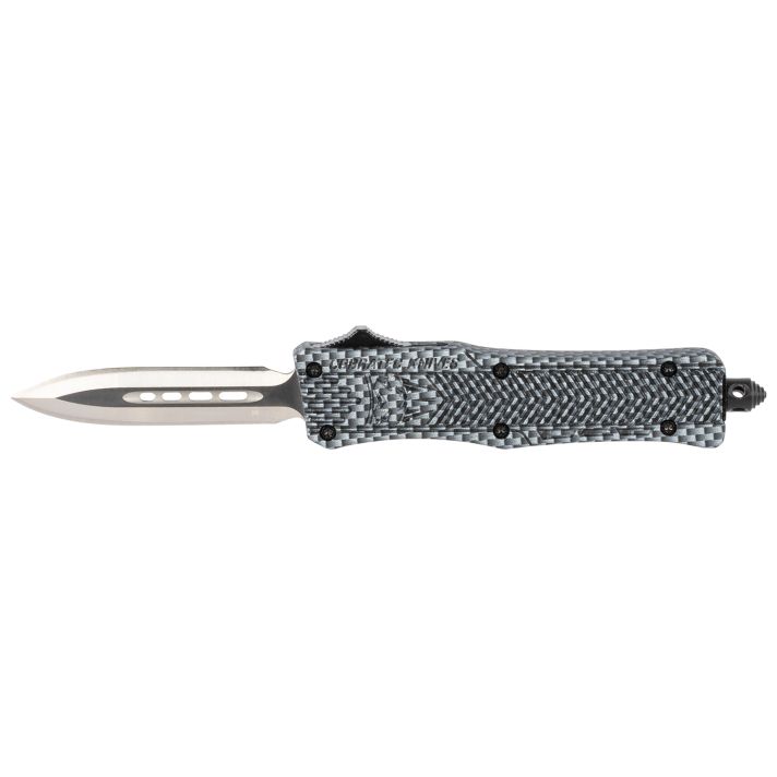CobraTec Knives SCFCTK1SDADNS CTK-1Small 2.75" OTF Dagger Plain D2 Steel Blade/Carbon Fiber Aluminum Handle Features Glass Breaker Includes Pocket Clip