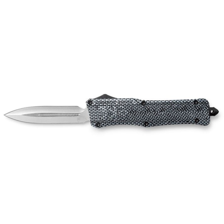 CobraTec Knives LCFCTK1LDAGNS CTK-1Large 3.75" OTF Dagger Plain D2 Steel Blade/Carbon Fiber Aluminum Handle Features Glass Breaker Includes Pocket Clip