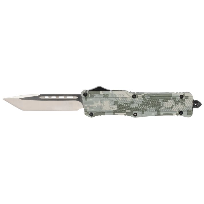 CobraTec Knives LADCCTK1LTNS CTK-1Large 3.75" OTF Tanto Plain D2 Steel Blade/Army DigiCamo Aluminum Handle Features Glass Breaker Includes Pocket Clip