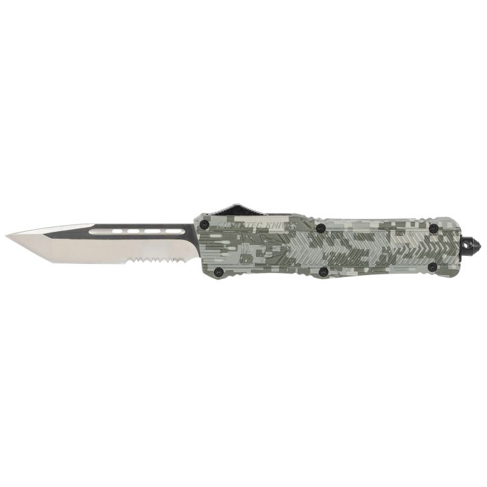 CobraTec Knives LADCCTK1LTS CTK-1Large 3.75" OTF Tanto Part Serrated D2 Steel Blade/Army DigiCamo Aluminum Handle Features Glass Breaker Includes Pocket Clip