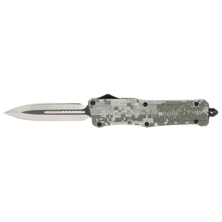 CobraTec Knives LADCCTK1DAGNS CTK-1Large 3.75" OTF Dagger Plain D2 Steel Blade/Army DigiCamo Aluminum Handle Features Glass Breaker Includes Pocket Clip