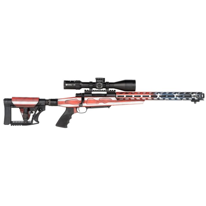 Howa HFLG30816 M1500 APC Chassis Gen2 308 Win 10+1 16.25" Barrel, American Flag Cerakote Receiver, American Flag 6 Position Luth-AR MBA-4 with Aluminum Chassis Stock, Black Polymer Grip