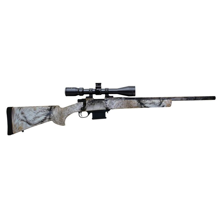 Howa HMA70222FY M1500 Mini Action Full Size 223 Rem 5+1 20" Yote Camo Dip Threaded Barrel, Steel Receiver Drilled & Tapped, Fixed HTI Yote Synthetic Stock, Nikko Stirling GamePro 4-12x40mm