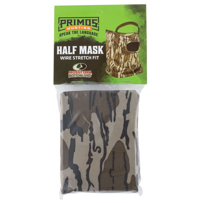 Primos PS6664 Stretch FitMossy Oak Original BottomLand Neoprene 1/2 Face Mask OSFA
