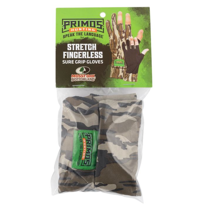 Primos PS6681 Stretch FitMossy Oak Original BottomLand Fingerless Neoprene OSFA