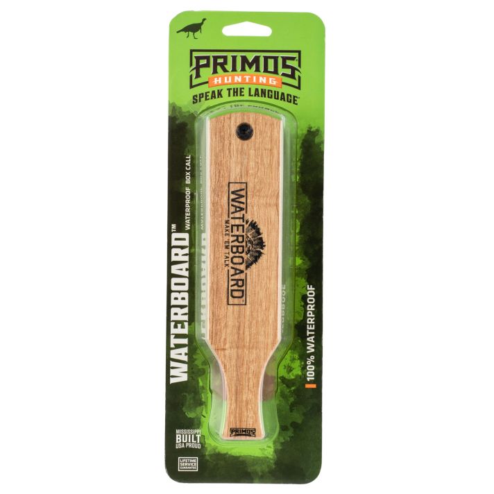 Primos PS257 WaterboardBox Call Turkey Hen Sounds Attracts Turkeys Natural Mahogany