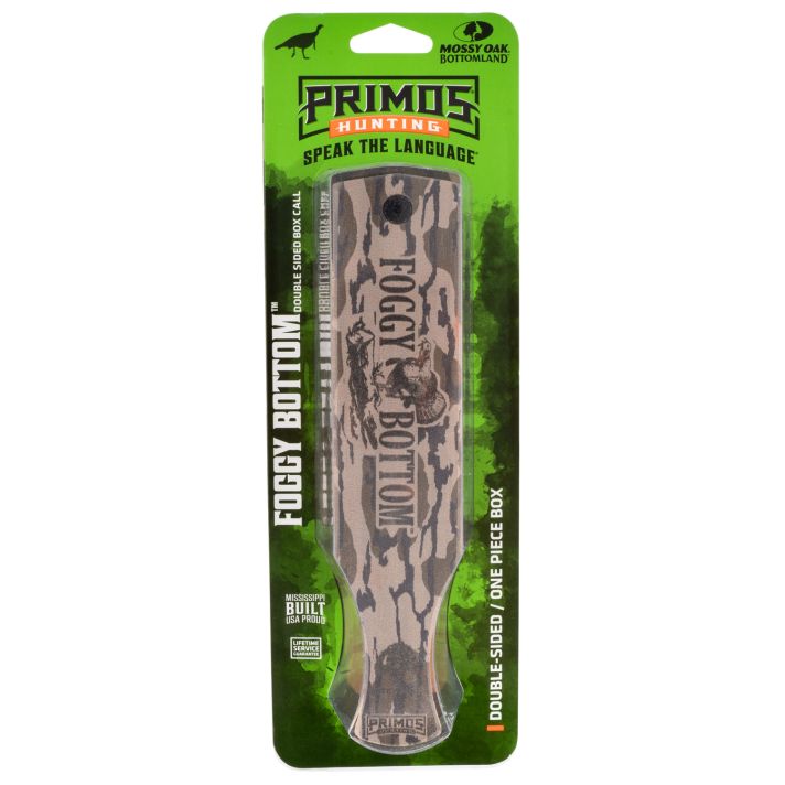 Primos PS2960 Foggy BottomBox Call Turkey Hen Sounds Attracts Turkeys Mossy Oak Original BottomLand Wood
