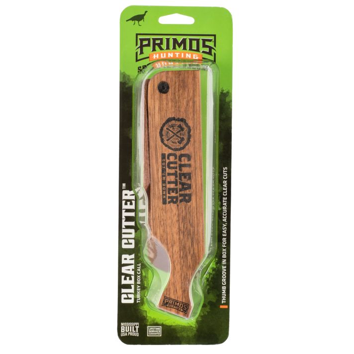 Primos PS244 Clear CutterBox Call Turkey Hen Sounds Attracts Turkeys Brown Mahogany/Walnut
