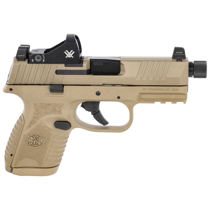 FN 66100801 509 Compact Tactical 9mm Luger4.32" Threaded Barrel, 10+1 ,Flat Dark Earth ,Night Sights ,Manual Safety Includes Viper Red Dot