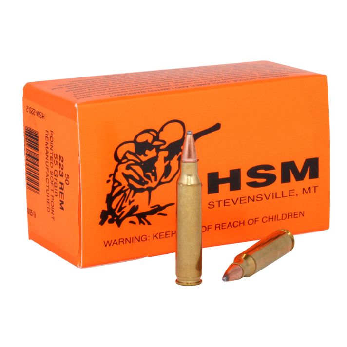 HSM 2232 Varmint223 Rem 55 gr Soft Point 50 Per Box/ 20 Case