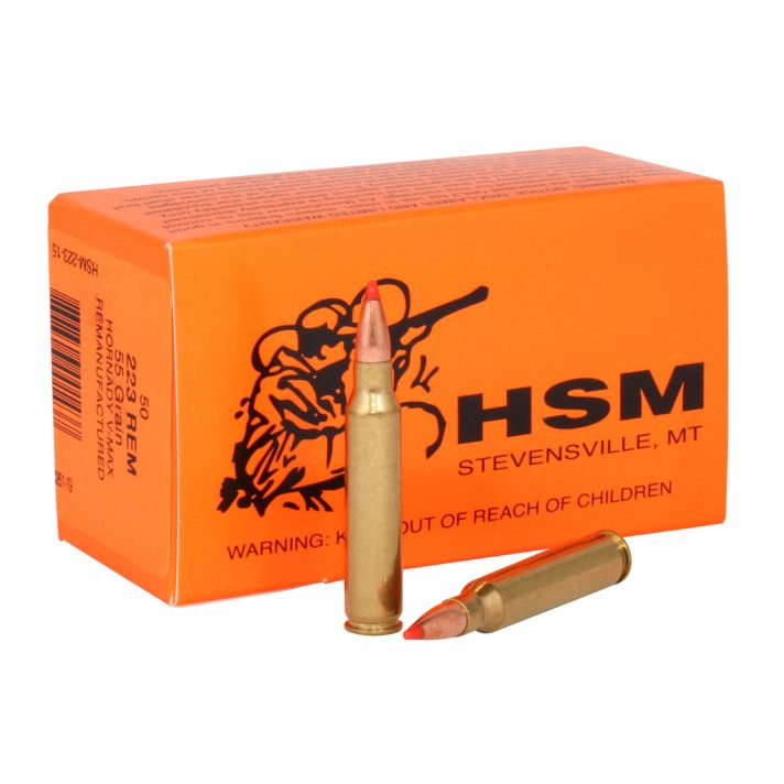 HSM 22315 Varmint*Remanufactured 223Rem 55gr Hornady V-Max 50 Per Box/10 Case