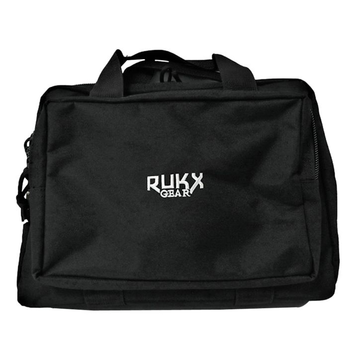 Rukx Gear ATICTDPCB Double PistolBlack 600D Polyester Holds 2 Handguns