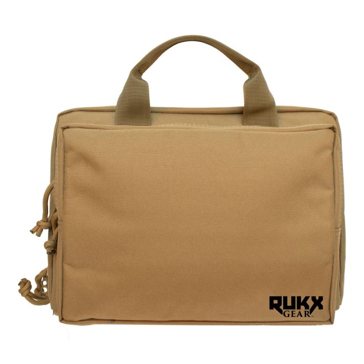Rukx Gear ATICTDPCT Double PistolTan 600D Polyester Holds 2 Handguns