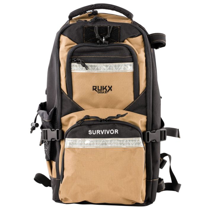 Rukx Gear ATICTSURT Survivor Backpack Tan 600D Polyester