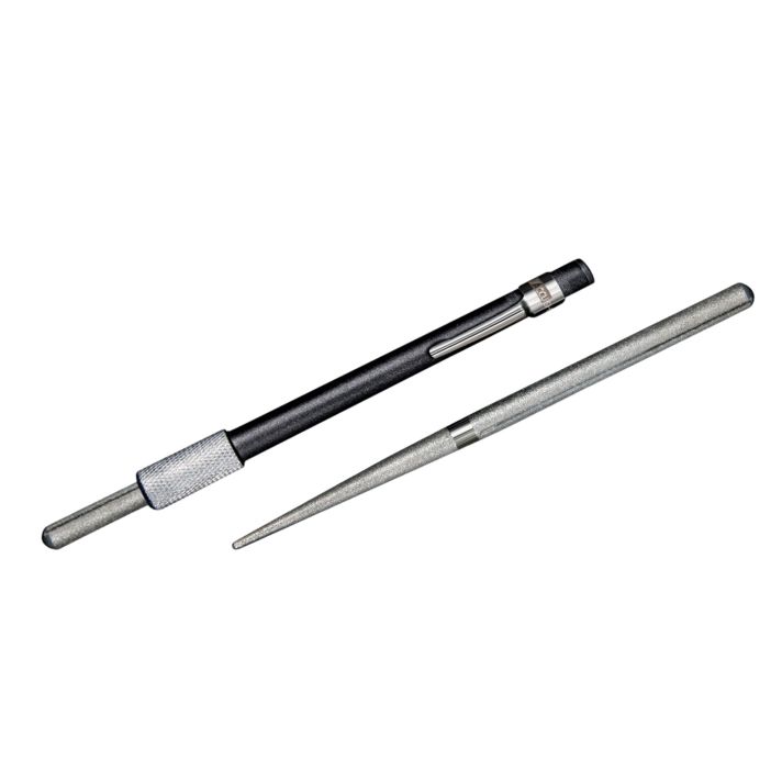 AccuSharp 030C Rod SharpenerHand Held Diamond Sharpener Black Overmolded Rubber Handle Steel