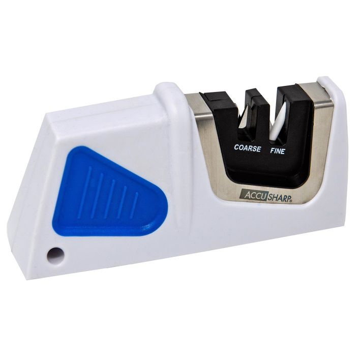 AccuSharp 080C Pull-Through Sharpener Fine Diamond Tungsten Carbine Sharpener Plastic Handle Blue/White