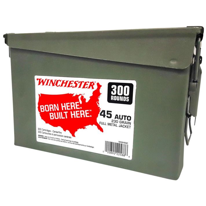 Winchester Ammo WW45C USA Ammo Can 45ACP 230gr Full Metal Jacket 300 Per Box/2 Case