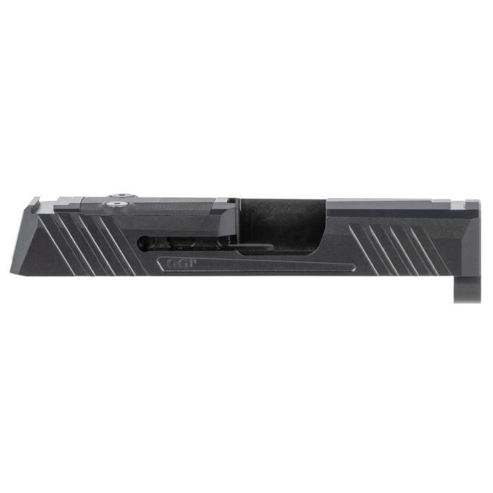 Grey Ghost Precision GGP365BLK1 GGP365 Version 1 Slide Fits Sig P365, Optic Cut Compatible w/Sig RomeoZero & Shield RMS-C, Aggressive Front & Rear Serrations, 17-4 Stainless Steel w/Black DLC Finish