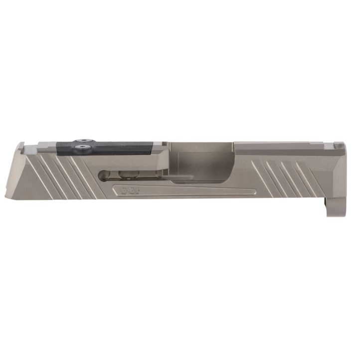 Grey Ghost Precision GGP365GRY1 GGP365 Version 1 Slide Fits Sig P365, Optic Cut Compatible w/Sig RomeoZero & Shield RMS-C, Aggressive Front & Rear Serrations, 17-4 Stainless Steel w/Gray DLC Finish