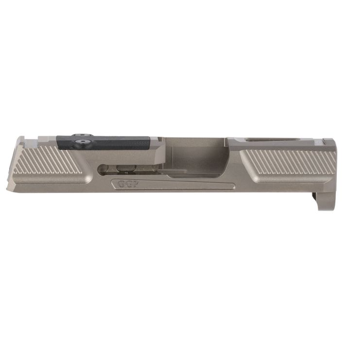 Grey Ghost Precision GGP365GRY2 GGP365 Version 2 Slide Fits Sig P365, Optic Cut Compatible w/Sig RomeoZero & Shield RMS-C, Fine Front & Rear Serrations, 17-4 Stainless Steel w/Gray DLC Finish