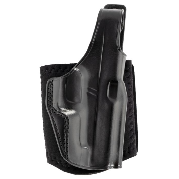 Galco AG834B Ankle GloveSize Fits Ankles up to 13" Black Leather Hook & Loop Compatible w/Glock 48/Glock 48 MOS Right Hand