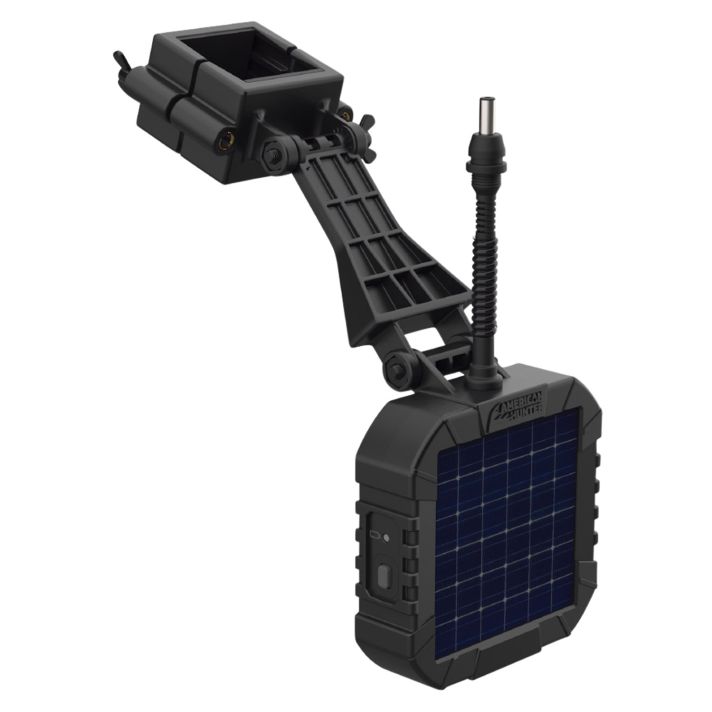 American Hunter AHSLR Power Solar Panel Fits XD-Pro/XDE-Pro/Econ Feeder Kits 6V Internal Rechargeable Li-ion Battery Black