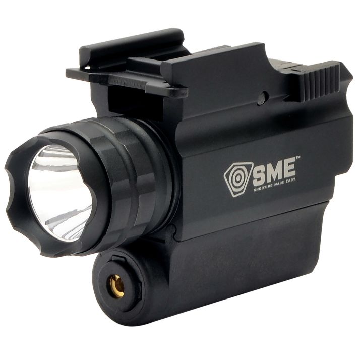 SME SMEWLLP Compact Tactical Handgun LED Light/Laser ComboBlack 250 Lumens White Cree LED Red Laser